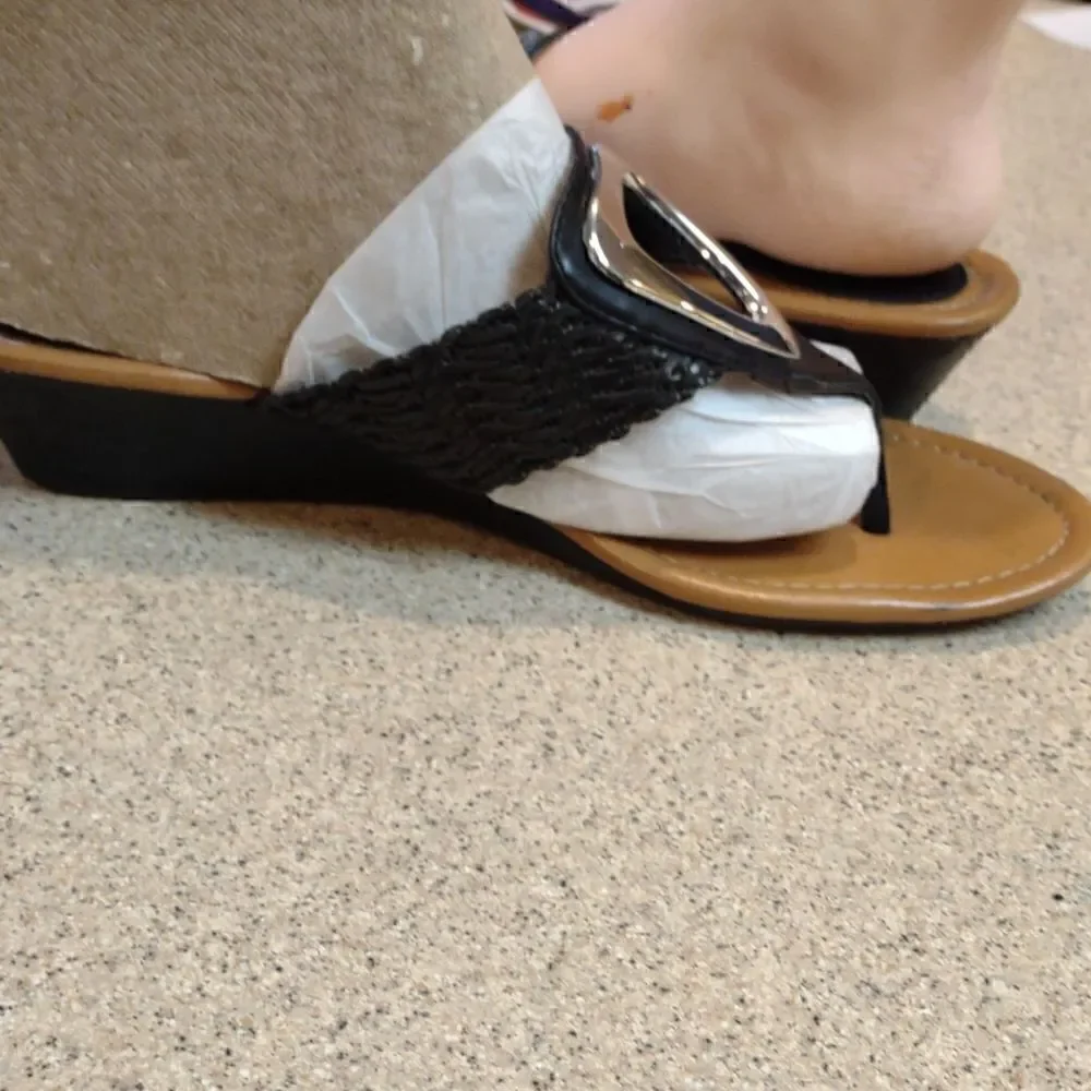 Liz Black Braid Sandals